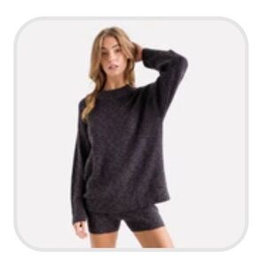 Hersy Knit Long Sleeve Top – Charcoal, Size S
